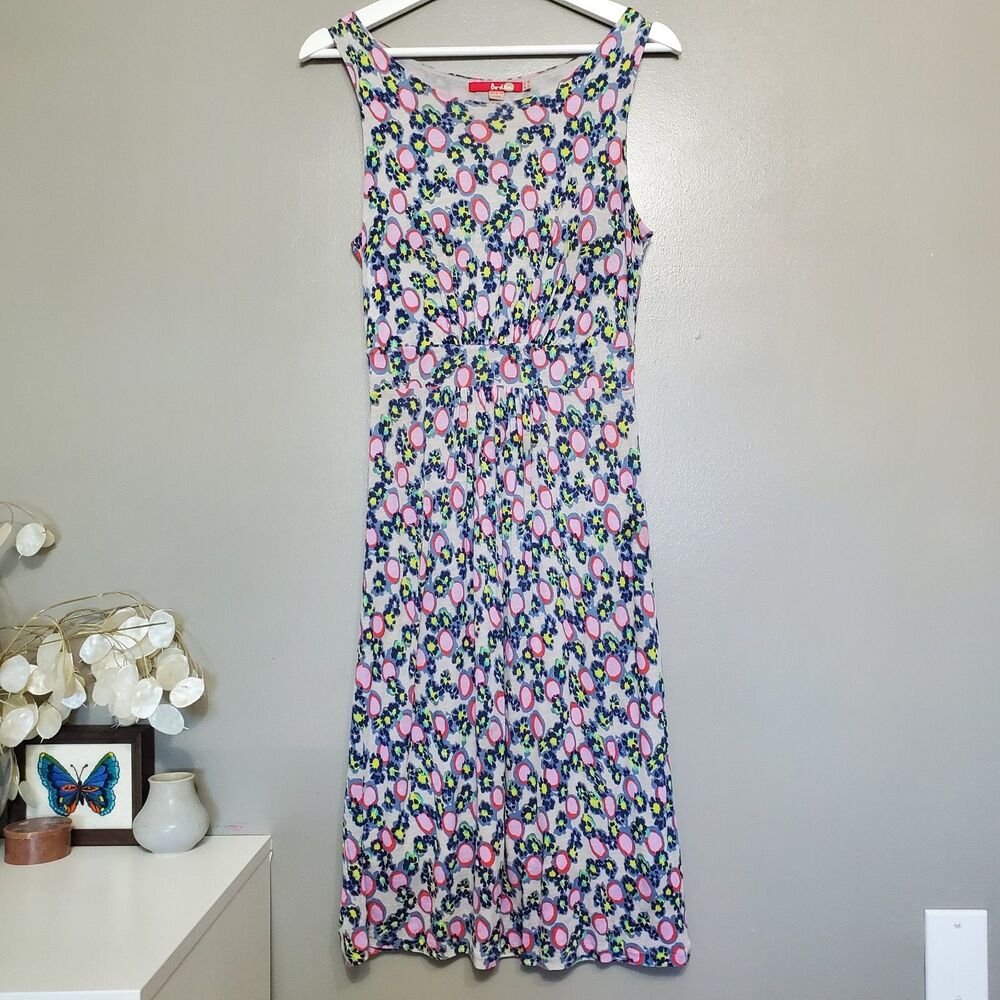 Boden Pink and Blue Floral Midi Dress
